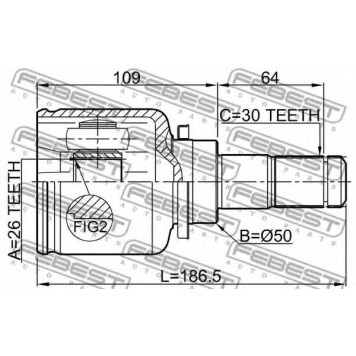 Шарнир приводного вала FEBEST 0511-BK23LH-1