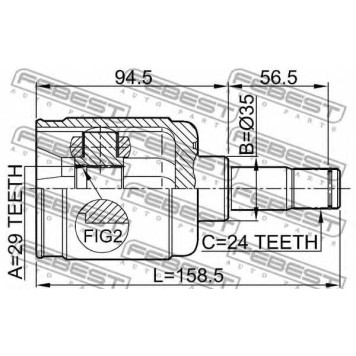 Шарнир приводного вала FEBEST 0511-CPLH-1