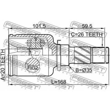 Шарнир приводного вала FEBEST 0511-DY3WATLH-1