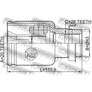 Шарнир приводного вала FEBEST 0511-DY3WATRH-1
