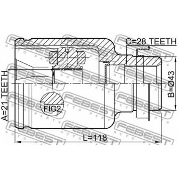 Шарнир приводного вала FEBEST 0511-DY5WATRH-1