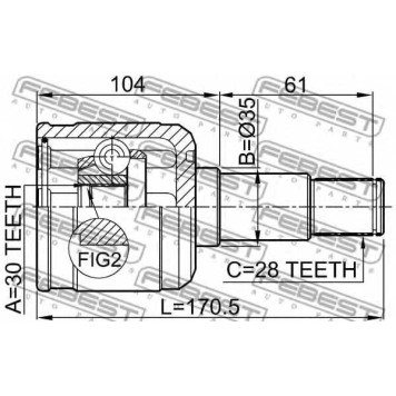 Шарнир приводного вала FEBEST 0511-GFLH-1