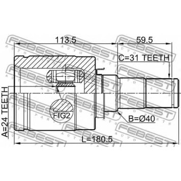 Шарнир приводного вала FEBEST 0511-GJATLH-1