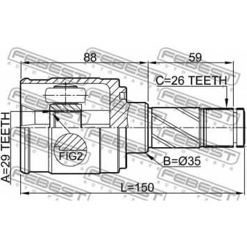 Шарнир приводного вала FEBEST 0511-M2ATLH-1
