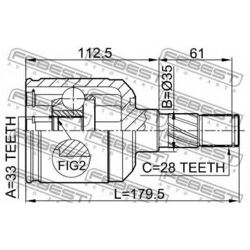 Шарнир приводного вала FEBEST 0511-M6ATLH-1