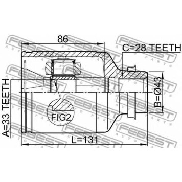 Шарнир приводного вала FEBEST 0511-M6ATRH-1