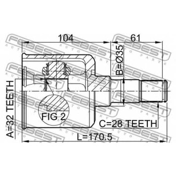 Шарнир приводного вала FEBEST 0511-M6MTLH-1