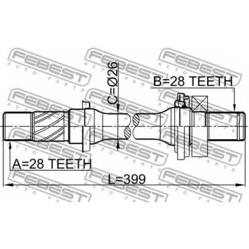 Приводной вал FEBEST 0512-6GG-1