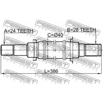 Приводной вал FEBEST 0512-BL16MT-1