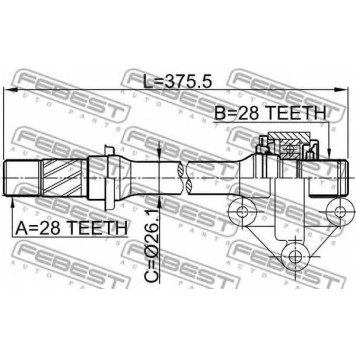 Приводной вал FEBEST 0512-CP-1
