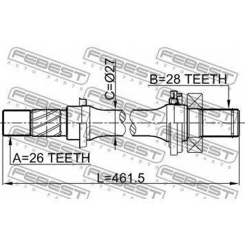 Приводной вал FEBEST 0512-M316AT-1