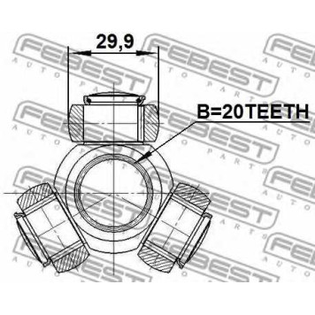 Муфта с шипами приводного вала FEBEST 0516-DY3WAT-1