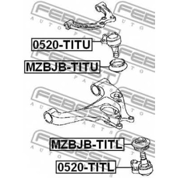 Несущий / направляющий шарнир FEBEST 0520-TITL-1