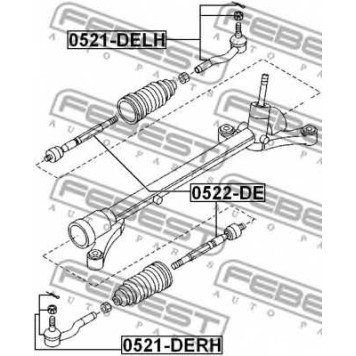 Наконечник поперечной рулевой тяги FEBEST 0521-DERH-1