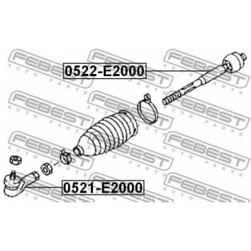 Наконечник поперечной рулевой тяги FEBEST 0521-E2000-1