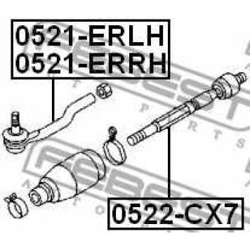 Наконечник поперечной рулевой тяги FEBEST 0521-ERRH-1
