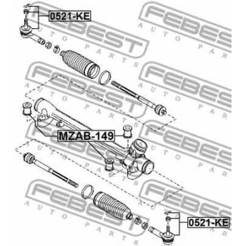 Наконечник поперечной рулевой тяги FEBEST 0521-KE-1