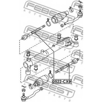 Осевой шарнир рулевой тяги FEBEST 0522-CX9-1