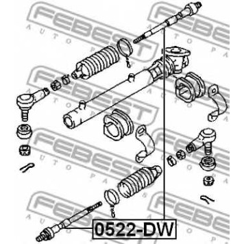 Осевой шарнир рулевой тяги FEBEST 0522-DW-1