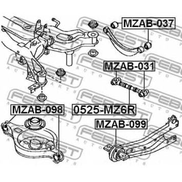 Рычаг независимой подвески колеса FEBEST 0525-MZ6R-1