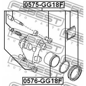 Ремкомплект тормозного суппорта FEBEST 0575-GG18F-1