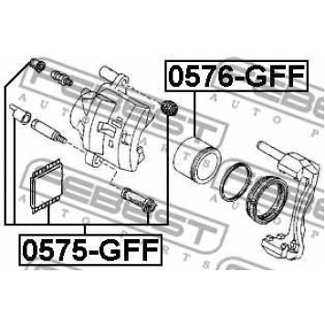 Поршень корпуса скобы тормоза FEBEST 0576-GFF-1