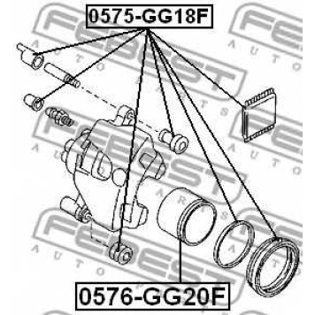 Поршень корпуса скобы тормоза FEBEST 0576-GG20F-1
