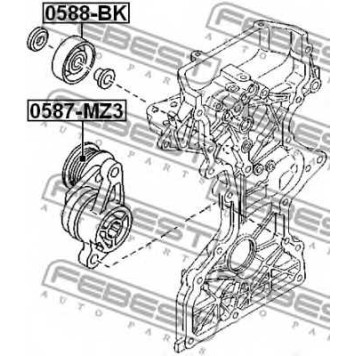 Натяжной ролик поликлинового ременя FEBEST 0587-MZ3-1