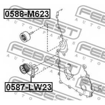 Паразитный / ведущий ролик поликлинового ременя FEBEST 0588-M623-1