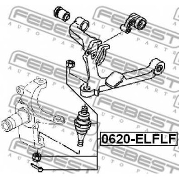 Несущий / направляющий шарнир FEBEST 0620-ELFLF-1