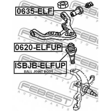 Несущий / направляющий шарнир FEBEST 0620-ELFUP-1
