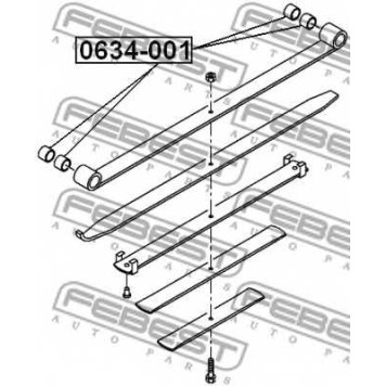 Втулка листовой рессоры FEBEST 0634-001-1