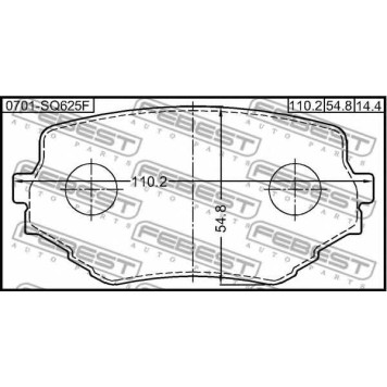 Колодки тормозные дисковые передний для SUZUKI GRAND VITARA(FT), VITARA(ET,TA) <b>FEBEST 0701-SQ625F</b>-1