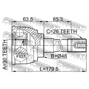 Шарнир приводного вала FEBEST 0710-034-1