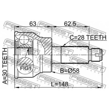 Шарнир приводного вала FEBEST 0710-036-1