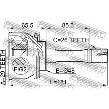 Шарнир приводного вала FEBEST 0710-GVSQ-1