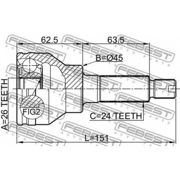 Шарнир приводного вала FEBEST 0710-SX4R-1
