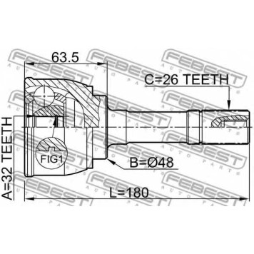 Шарнир приводного вала FEBEST 0710-XL7-1