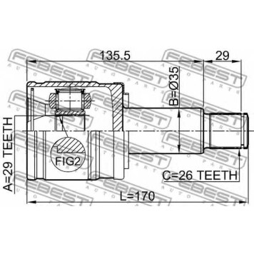 Шарнир приводного вала FEBEST 0711-GVSQRH-1
