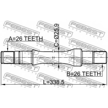 Приводной вал FEBEST 0712-RH413-1