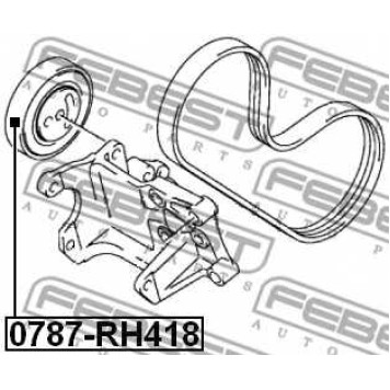 Натяжной ролик поликлинового ременя FEBEST 0787-RH418-1