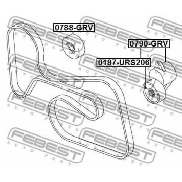 Паразитный / ведущий ролик поликлинового ременя FEBEST 0788-GRV-1