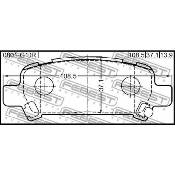 Колодки тормозные дисковые задний для SUBARU FORESTER(SF, SG), IMPREZA(GC, GD, GF, GFC, GG), LEGACY(B13#, BD, BE, BG, BH, BL, BP) <b>FEBEST 0801-G10R</b>-1