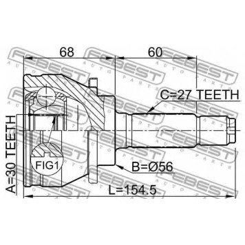 Шарнир приводного вала FEBEST 0810-008-1