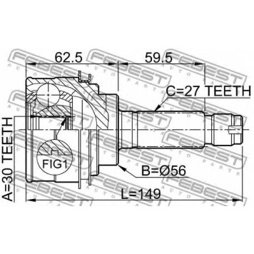 Шарнир приводного вала FEBEST 0810-026-1