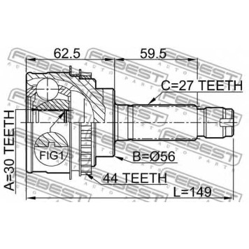 Шарнир приводного вала FEBEST 0810-026A44-1