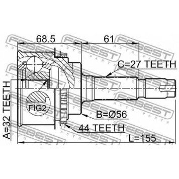 Шарнир приводного вала FEBEST 0810-027A44-1