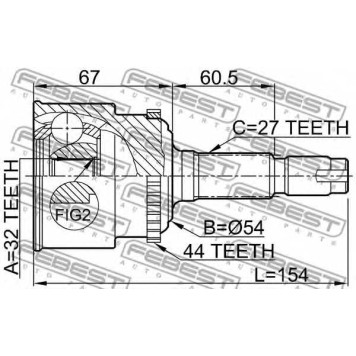 Шарнир приводного вала FEBEST 0810-029A44-1