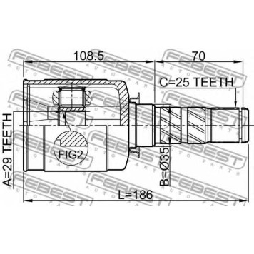 Шарнир приводного вала FEBEST 0811-B13-1