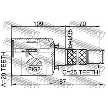 Шарнир приводного вала FEBEST 0811-B9-1